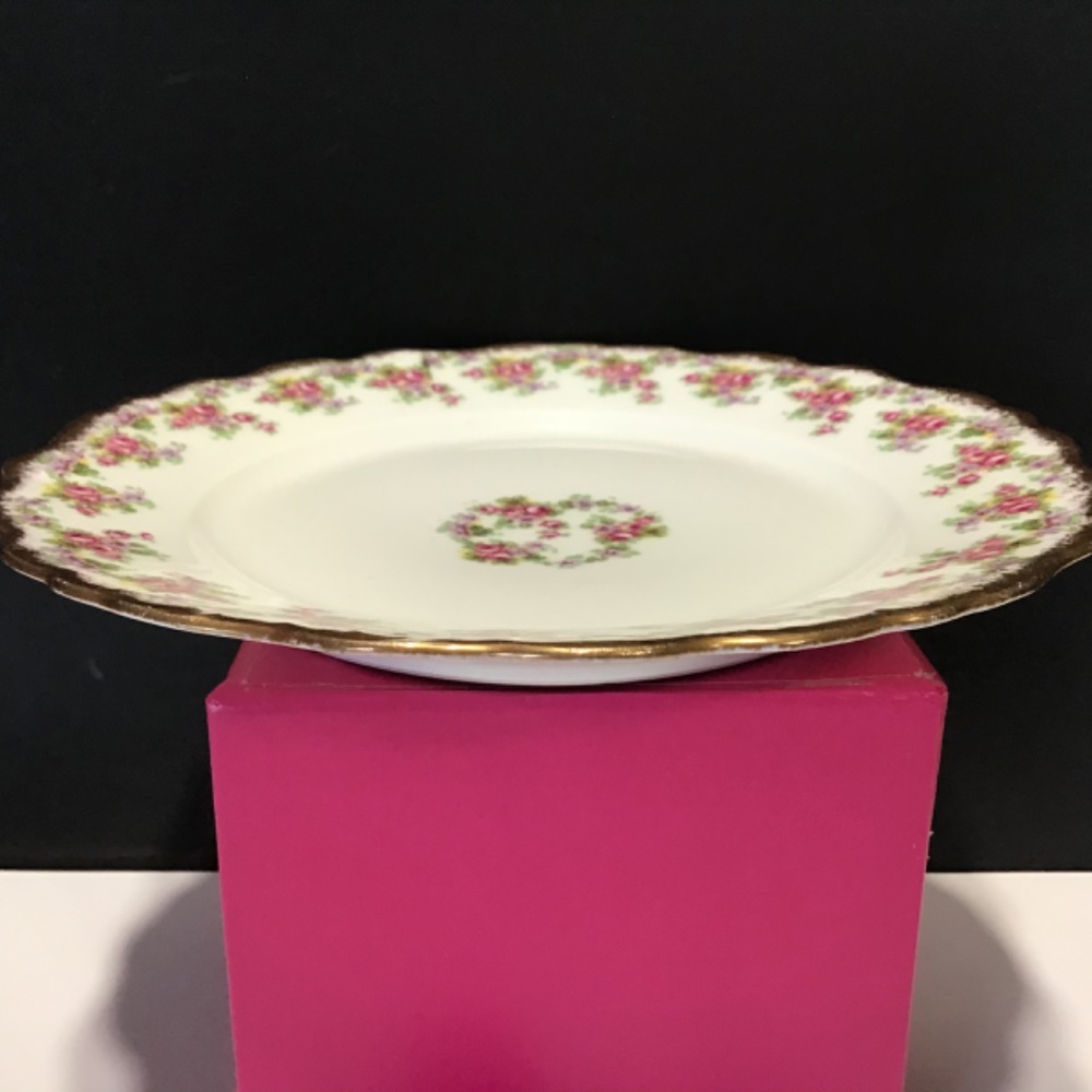 Limoges Pink Roses Plate - Picture 6 of 8